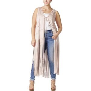 Jessica Simpson Tasmania Blush Fringe Vest NWT